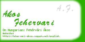 akos fehervari business card