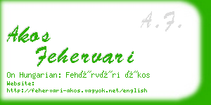 akos fehervari business card